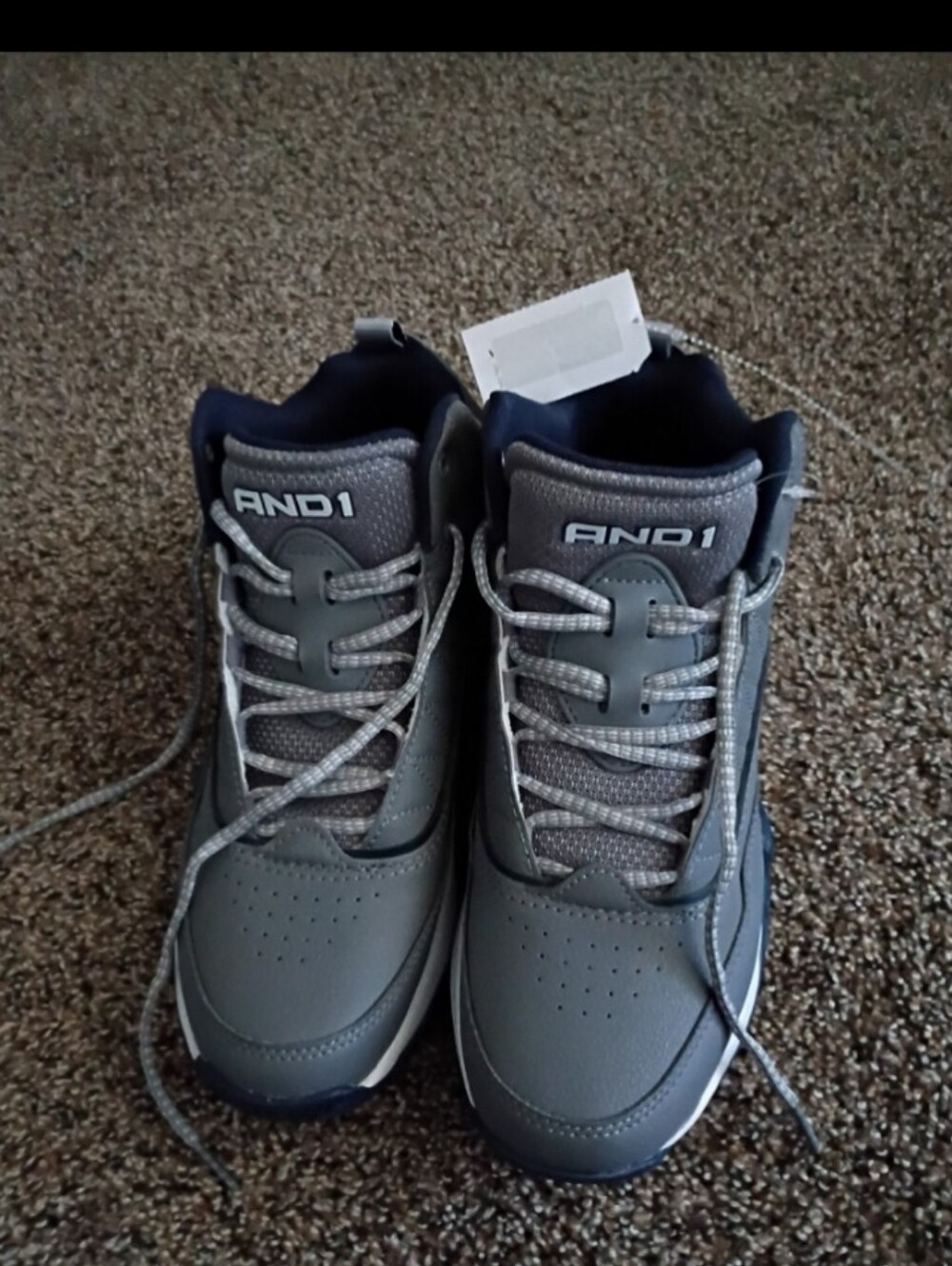 And1 High Top Sneaker Gray and Navy